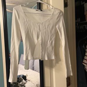 Shein White crop shirt